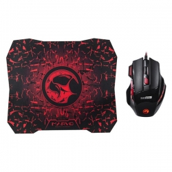 Marvo Mysz M315+G1, 1600DPI, optyczna, 7kl., 1 scroll, czarna, do gry, z podkładką G1